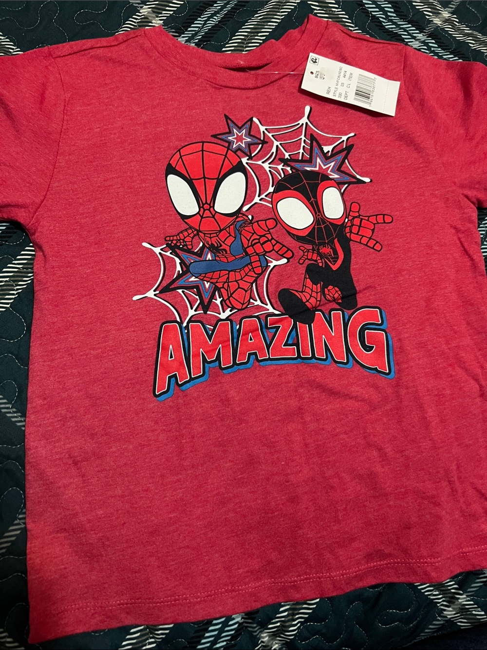 Marvel Red Spider-Man 'Amazing' Graphic Tee for Kids